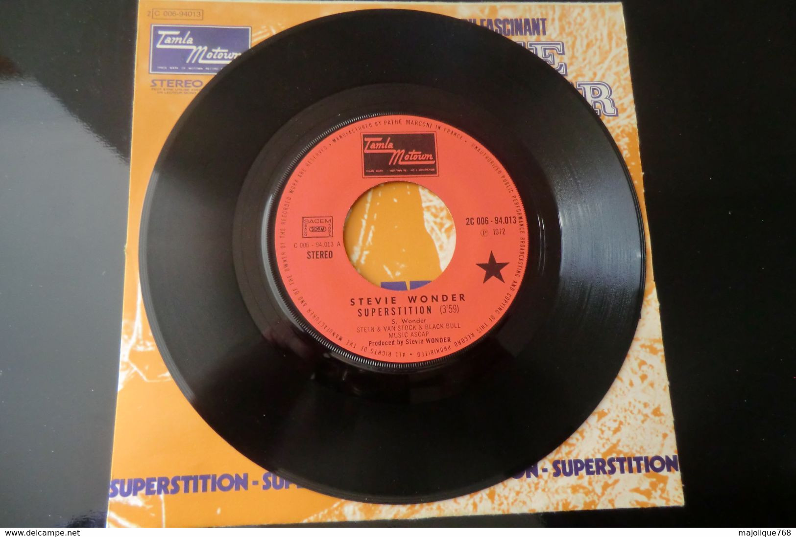 Disque 45T - Stevie Wonder - Superstition - Tamla Motown 2 C 006-94013 - France 1972 - Soul - R&B