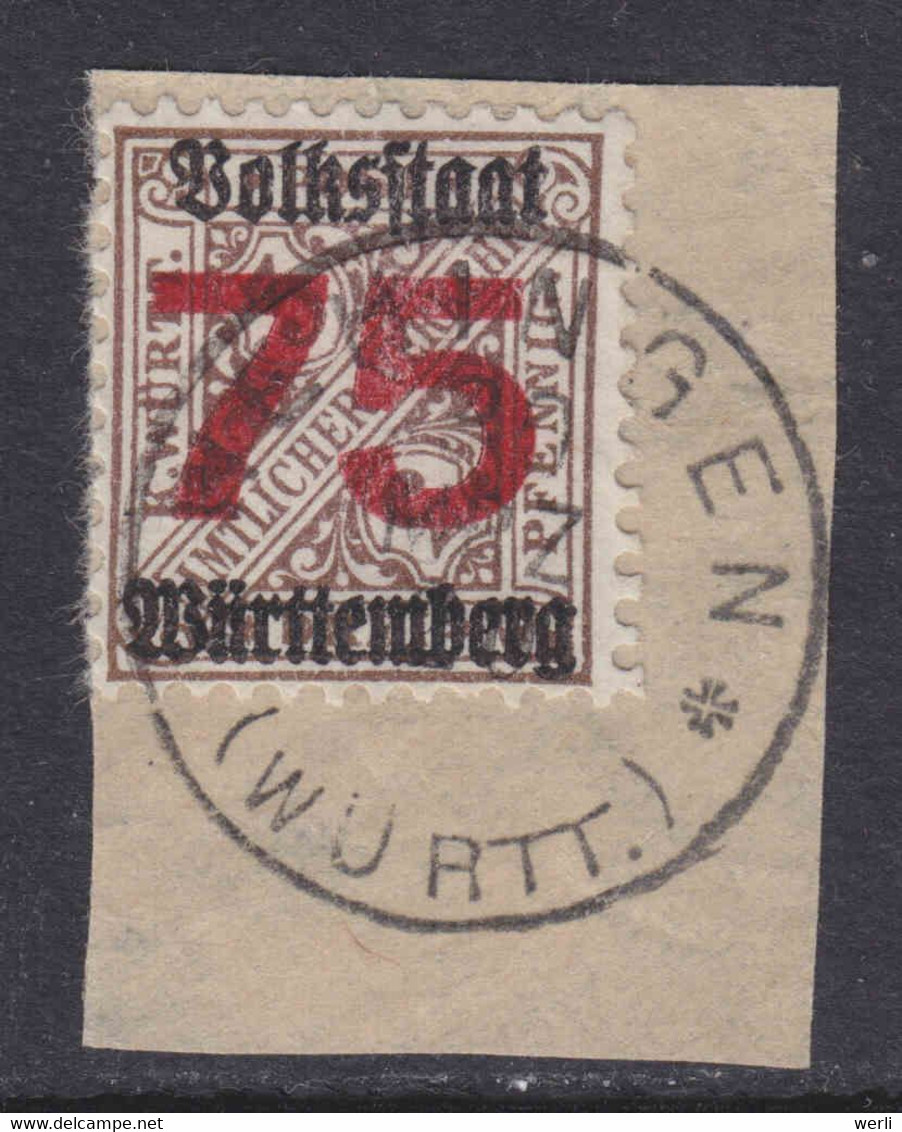 Württemberg MiNr. 271X Gest. Briefstück Gepr. - Afgestempeld