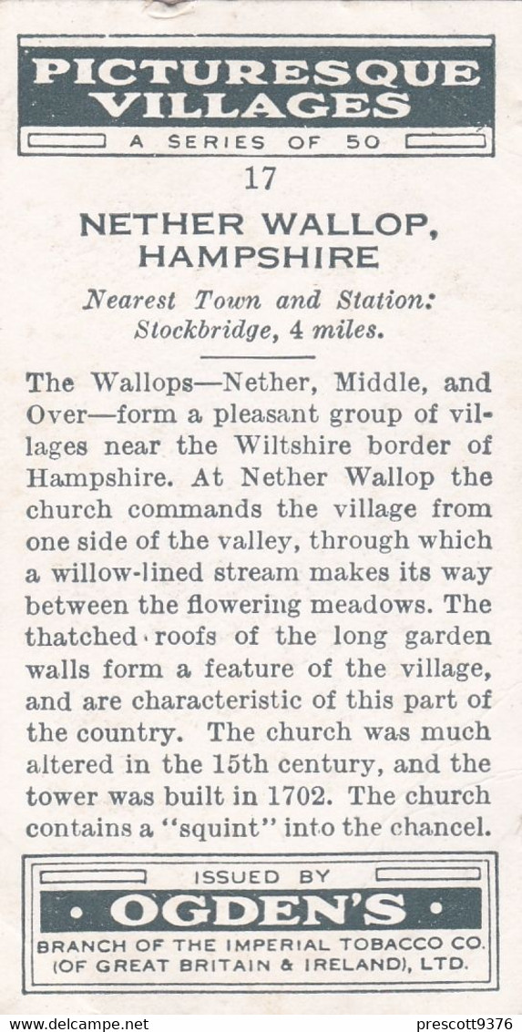 17 Nether Waller Hampshire - Picturesque Villages 1936 - Ogdens  Cigarette Card - Original - Photographic - Ogden's