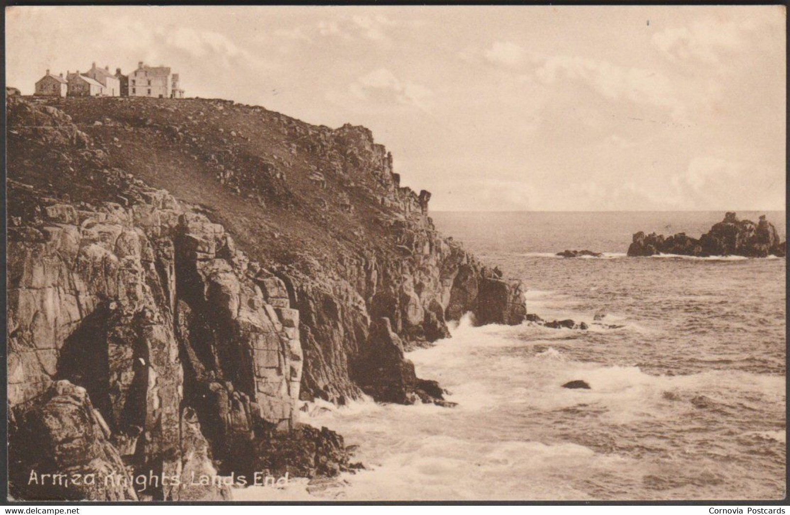 Armed Knights, Land's End, Cornwall, 1924 - R Williams Postcard - Land's End