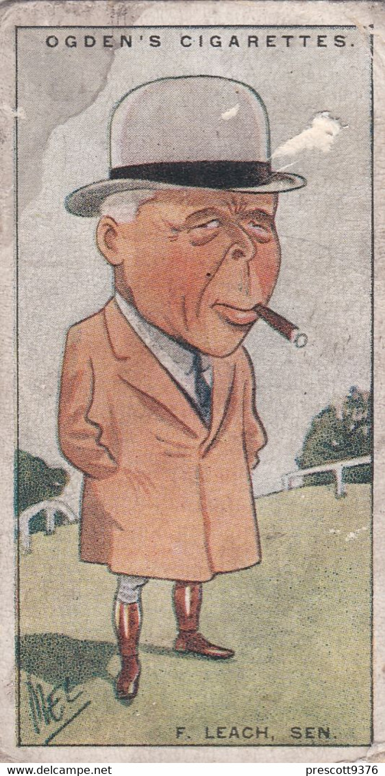 32 Felix Leach  - Turf Personalities 1929 - Ogdens  Cigarette Card - Original - Sport - Horse Racing - Ogden's