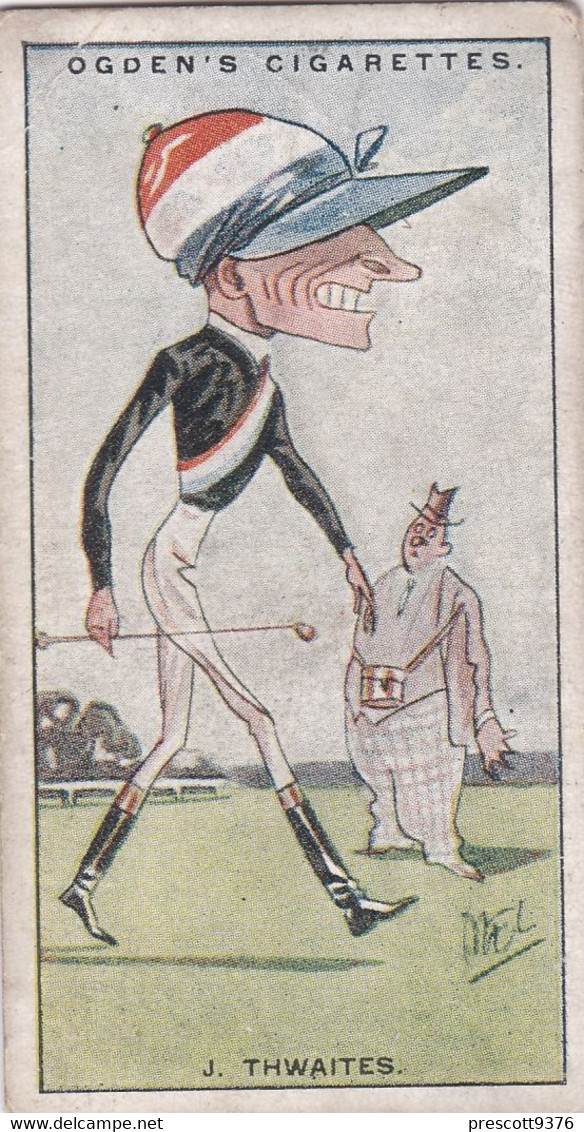 44 Joseph Thwaites  - Turf Personalities 1929 - Ogdens  Cigarette Card - Original - Sport - Horse Racing - Ogden's