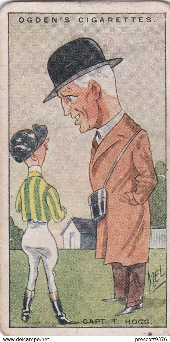 24 Captain Tom Hogg  - Turf Personalities 1929 - Ogdens  Cigarette Card - Original - Sport - Horse Racing - Ogden's