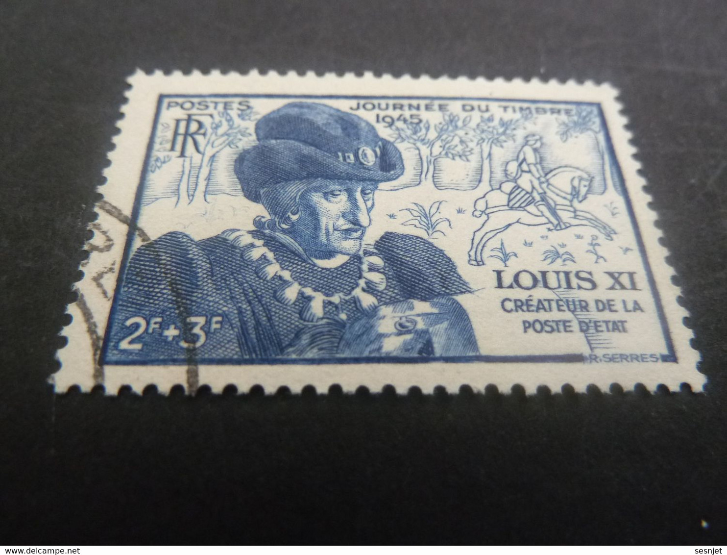Louis XI - Le Prudent (1423-1483) Roi - 2f.+3f. - Bleu - Oblitéré - Année 1945 - - Oblitérés