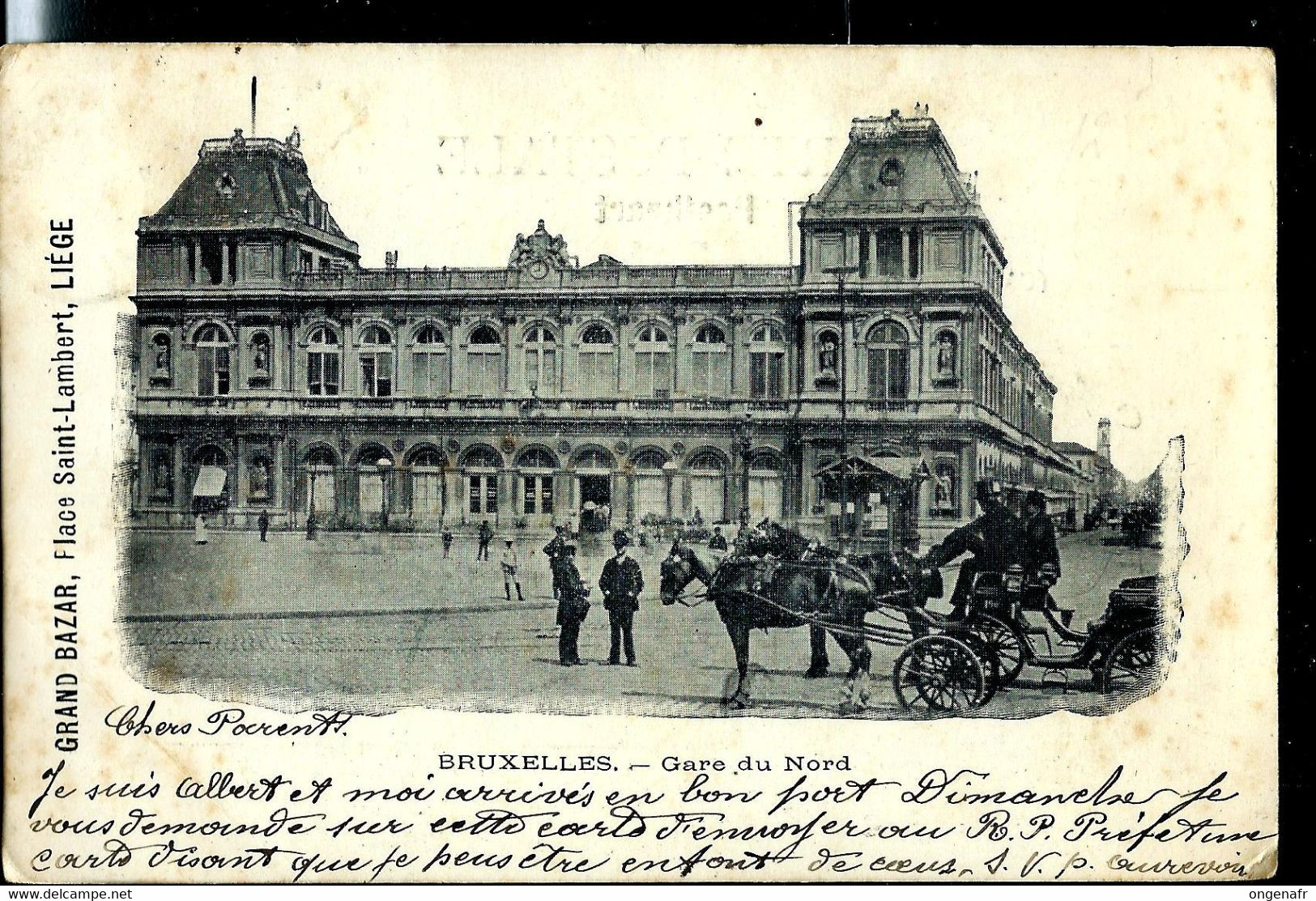 CP ( Bruxelles: Gare Du Nord) Obl. MONS ( STATION 1901 Pour HENNUYERES - Landpost (Ruralpost)