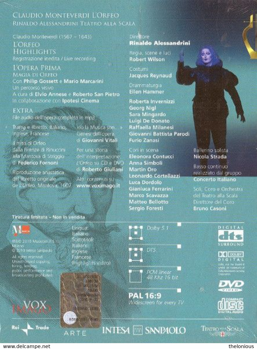 # Claudio Monteverdi - L'Orfeo - Teatro Alla Scala (DVD + CD) - Concerto E Musica