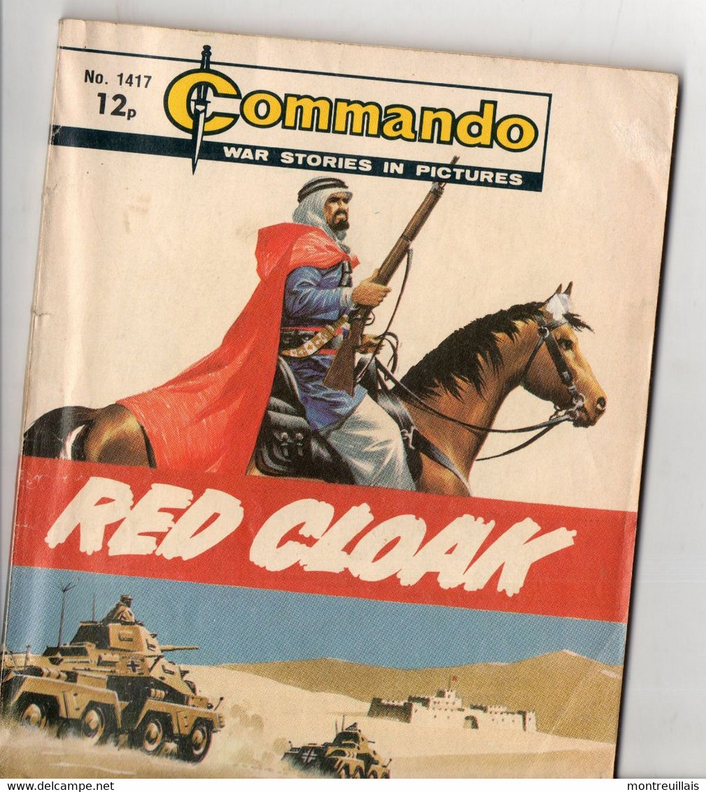 Bande Dessinée, Commando, War Stories In Pictures, RED CLOAK, 66 Pages, De 1980, Format 17,5 X 14 - Verzamelingen