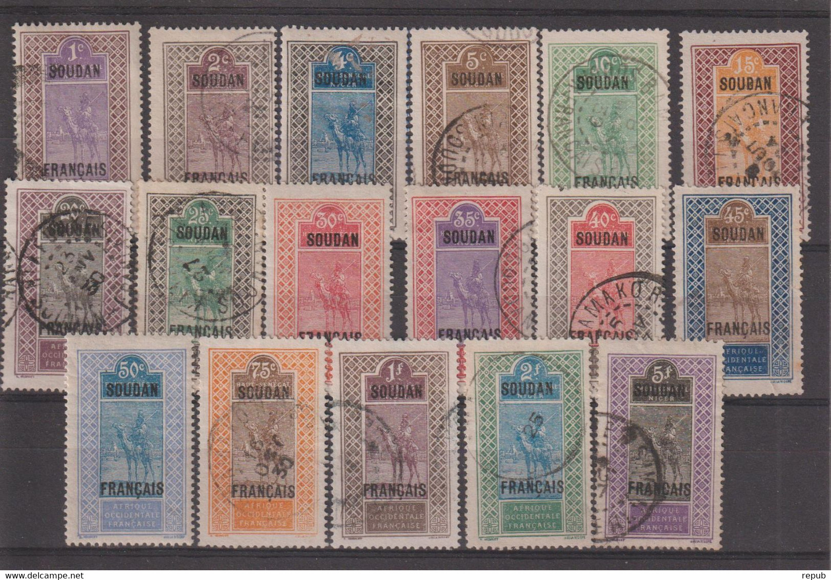 Soudan 1921 Série Courante 20-36, 16 Val Oblit. Sauf 28 Et 33 * Charnière MH - Used Stamps