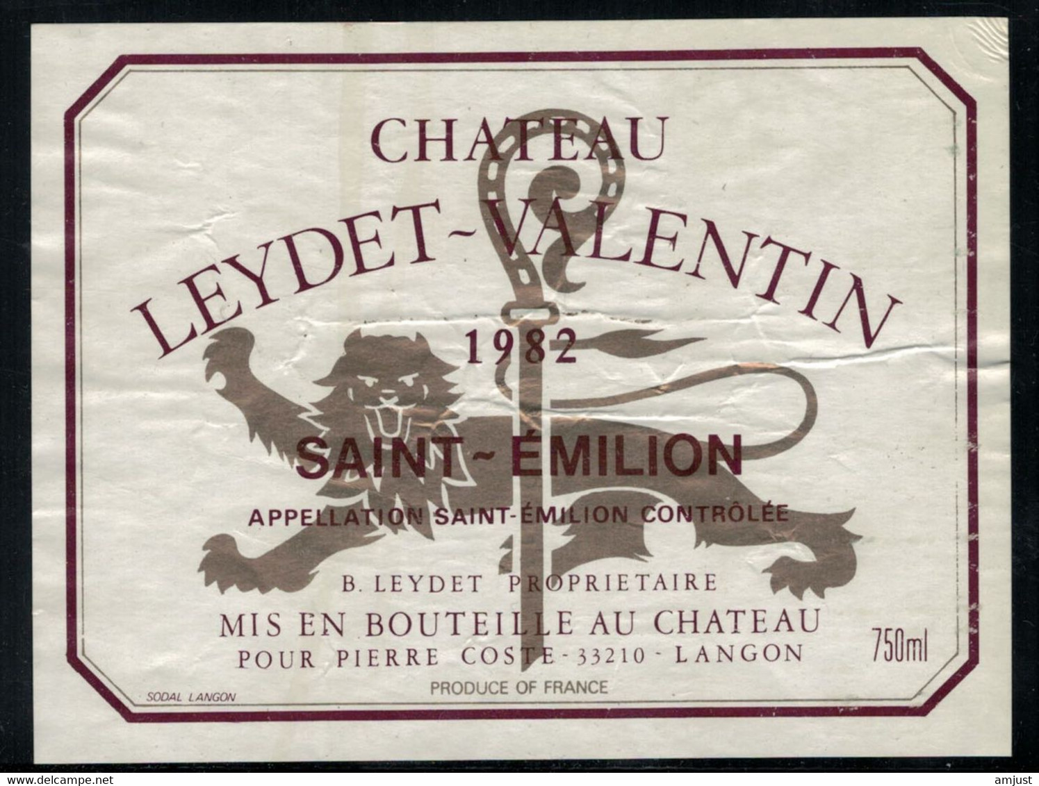 Bordeaux // Saint-Emilion, Château Leydet-Valentin 1982 - Bordeaux