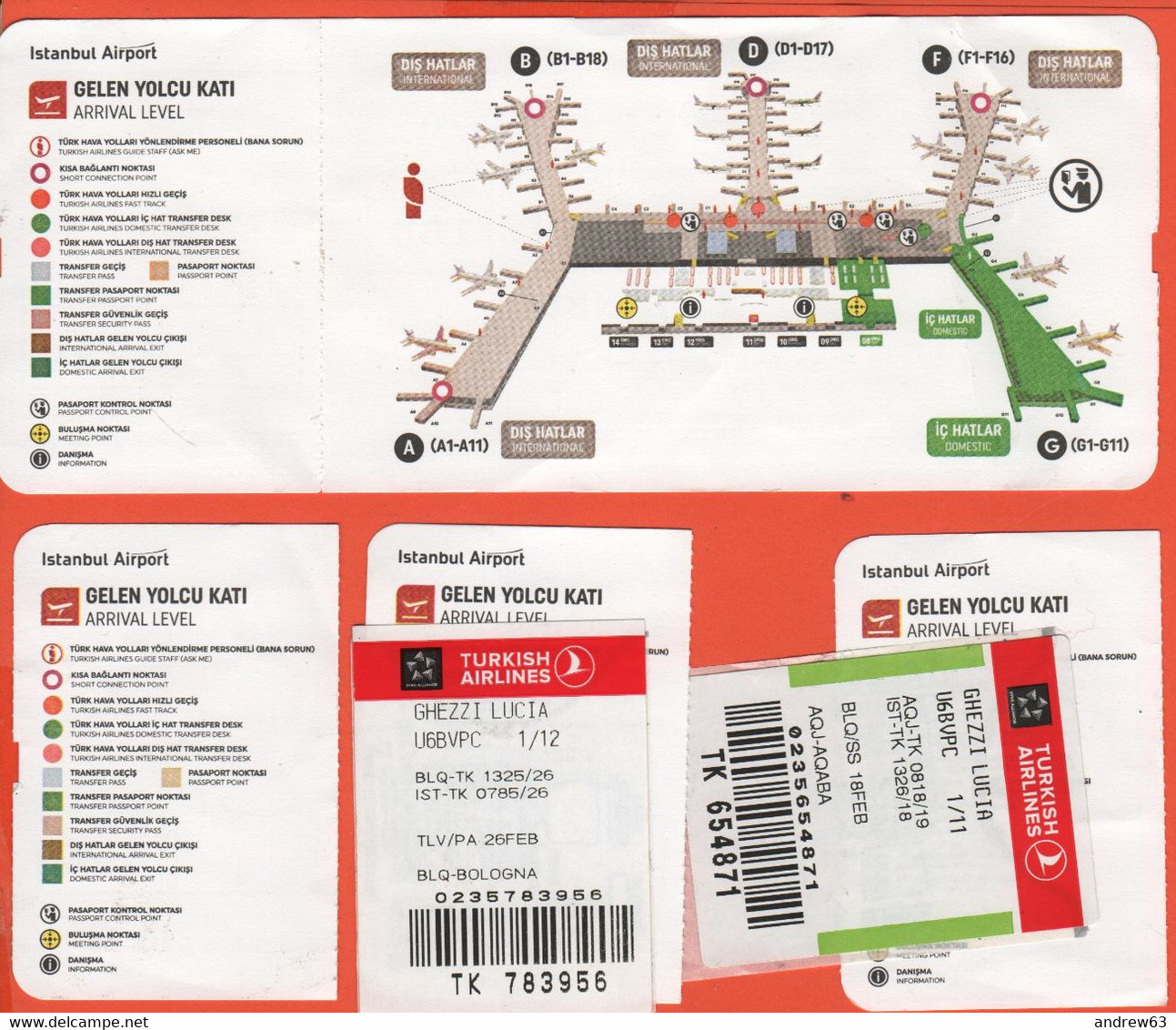 TURKISH AIRLINES - 2020 - Lot Of 4 X BOARDING PASS - BİNİŞ KARTI - Wereld