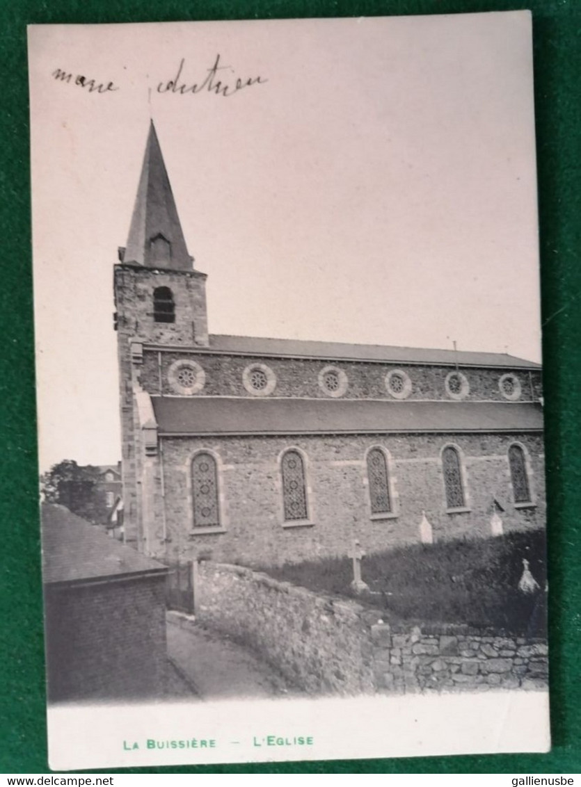 CP  La Buissière  - Environs De Thuin - L'église - Merbes-le-Château