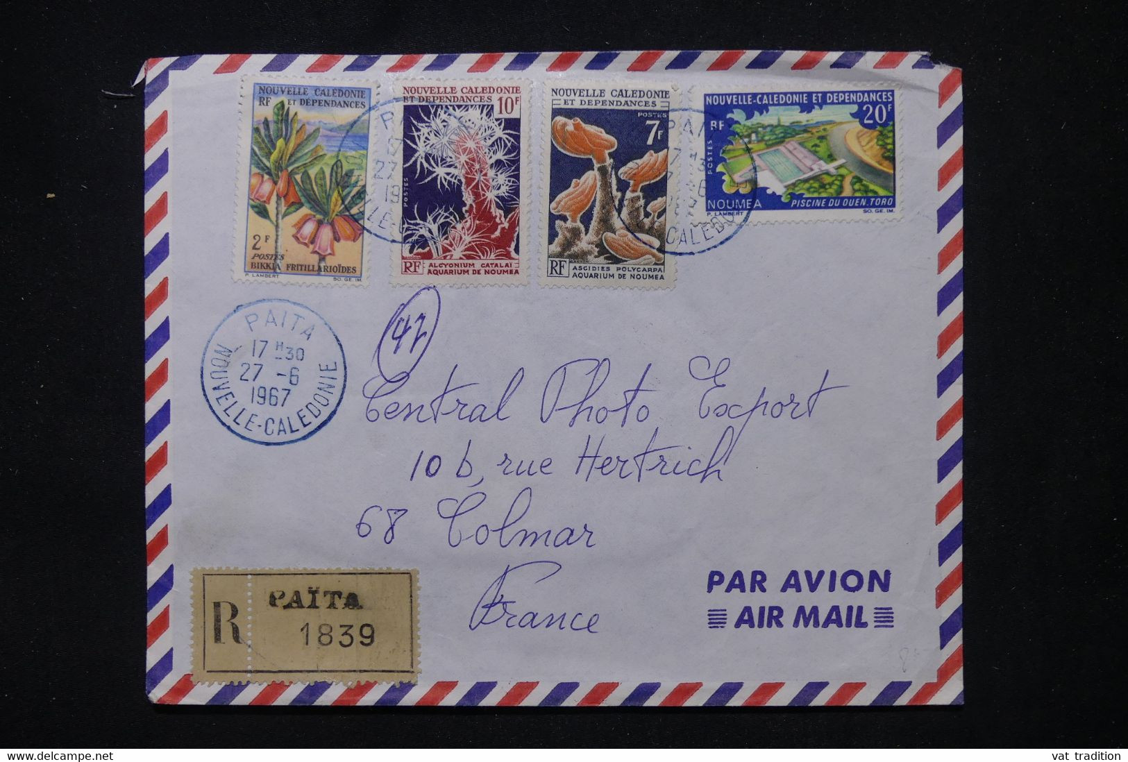 NOUVELLE CALÉDONIE - Enveloppe En Recommandé De Paita Pour Colmar En 1967 - L 106718 - Storia Postale