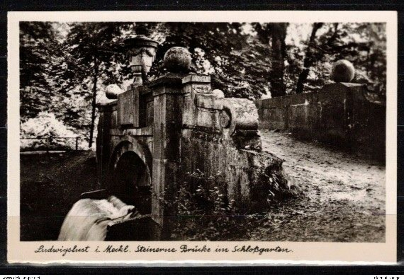 418f * LUDWIGSLUST * STEINERNE BRÜCKE IM SCHLOSSGARTEN **!! - Ludwigslust