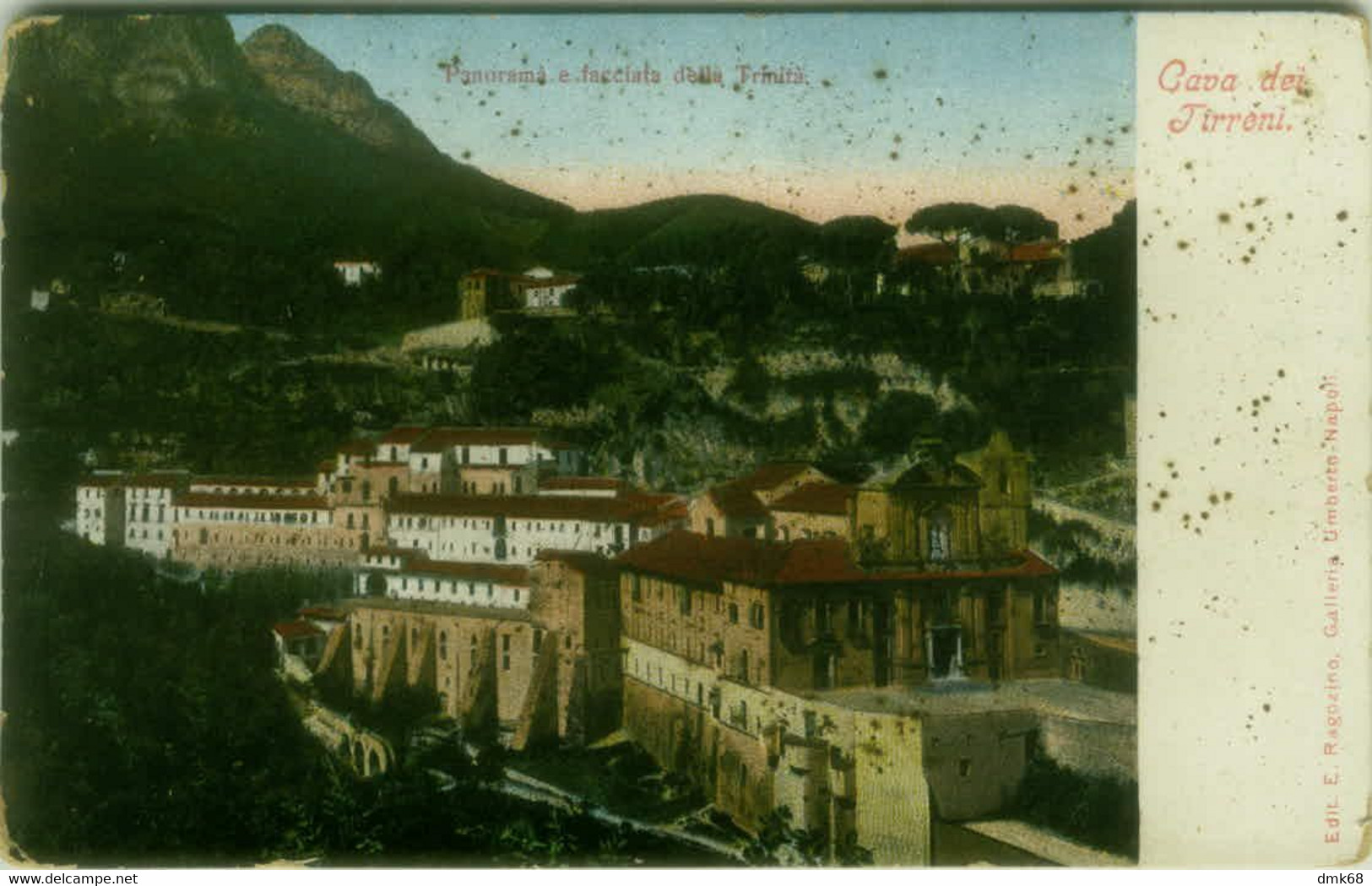 CAVA DE' TIRRENI ( SALERNO ) PANORAMA E FACCIATA DELLA TRINITA - EDIZIONE RAGOZINO - 1900s ( 7729) - Cava De' Tirreni
