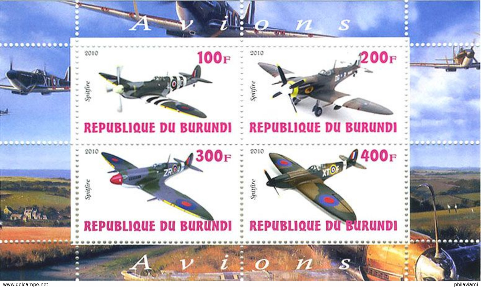 Burundi 2010 Second World War Various Supermarine Spitfire - Airplanes