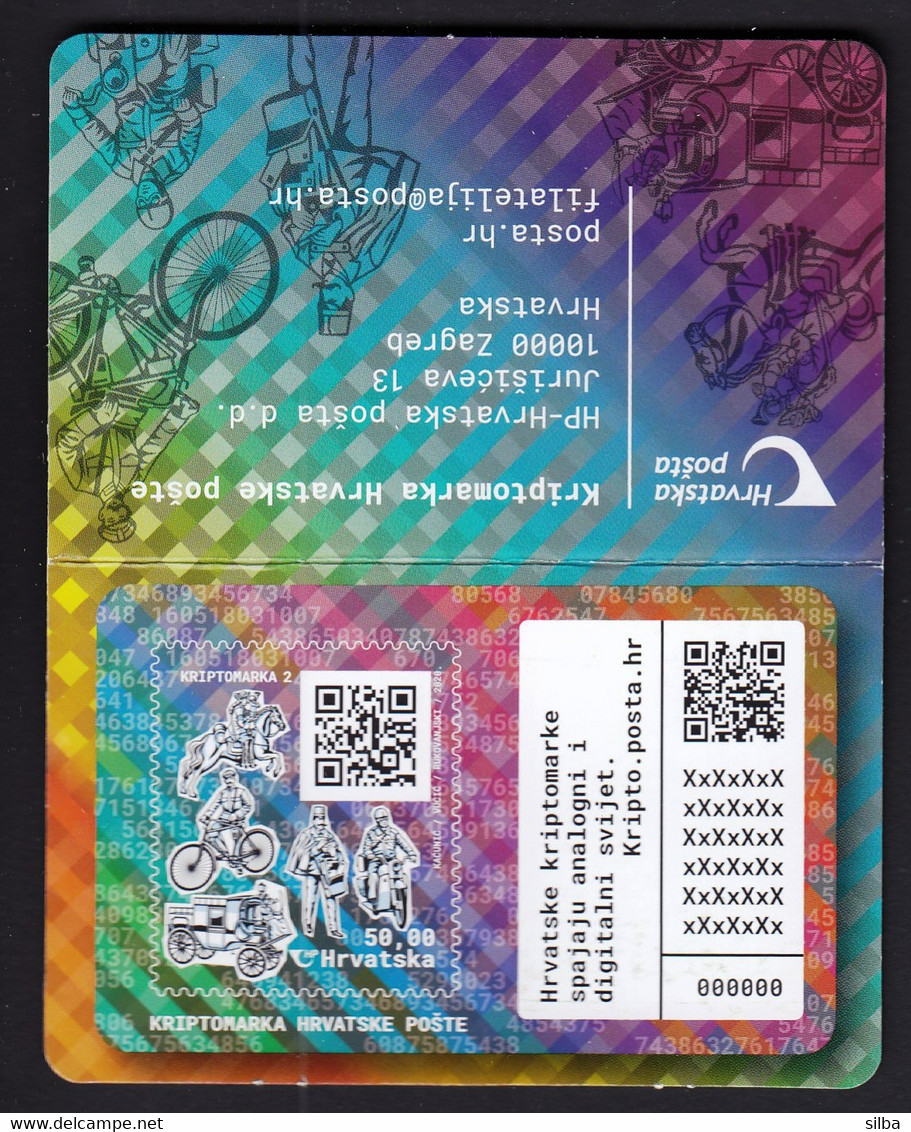 Croatia 2020 / MOPED, Motorcycle / Crypto Stamp 2, Kriptobriefmarke / Post History / MNH - Kroatien