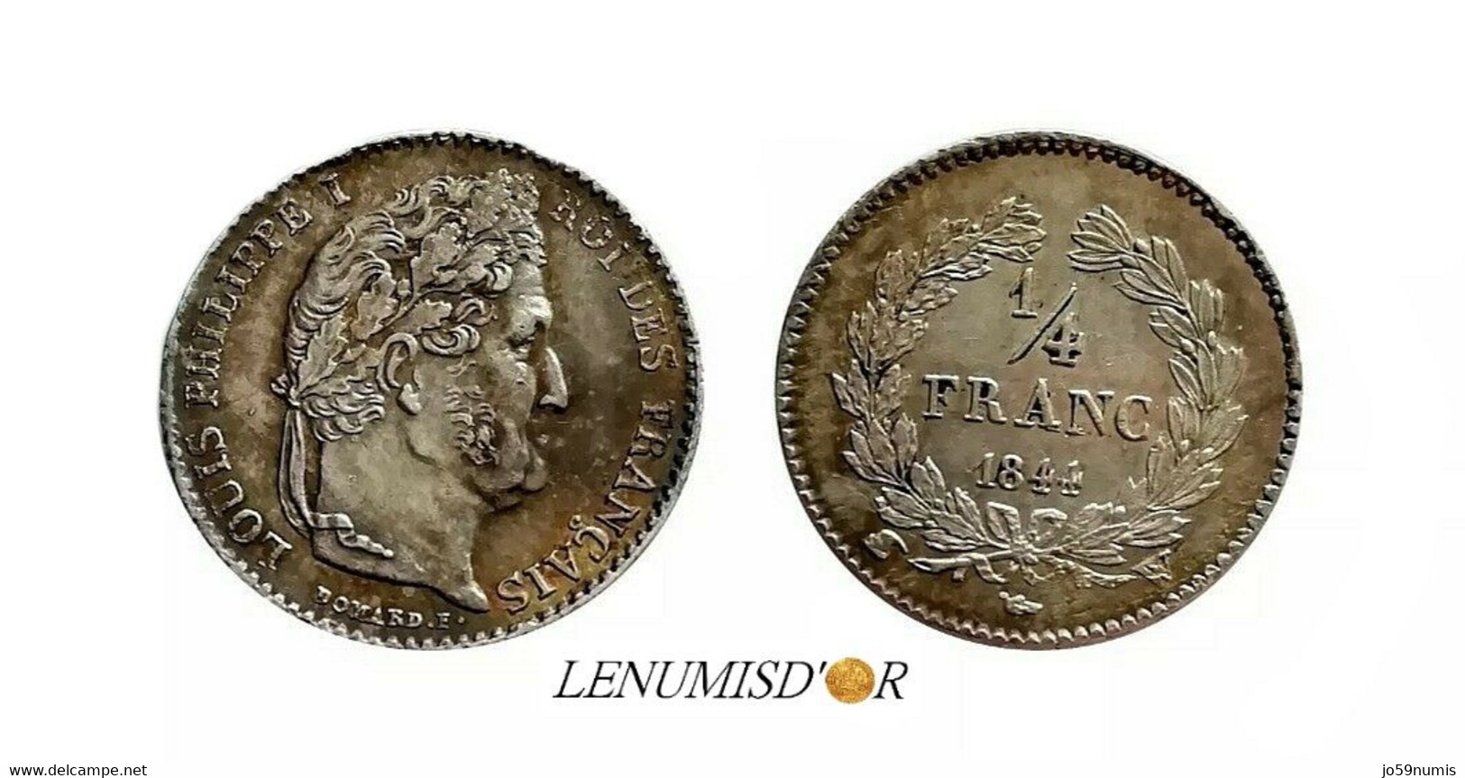 LOUIS PHILIPPE 1/4 FRANC 1844 W Lille - 1/4 Franc