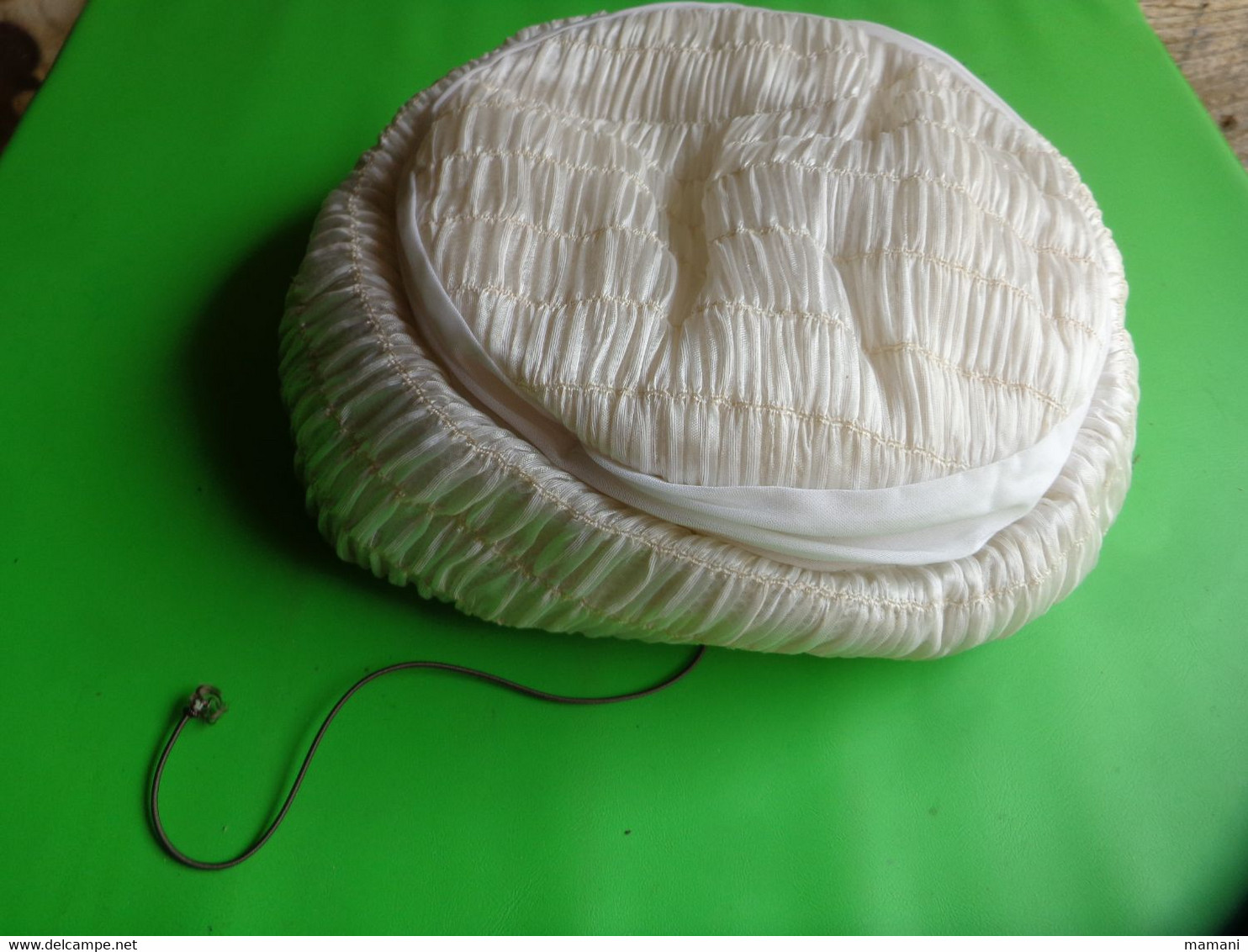 Chapeau Blanc -paille- Ancien Vintage - Altri & Non Classificati