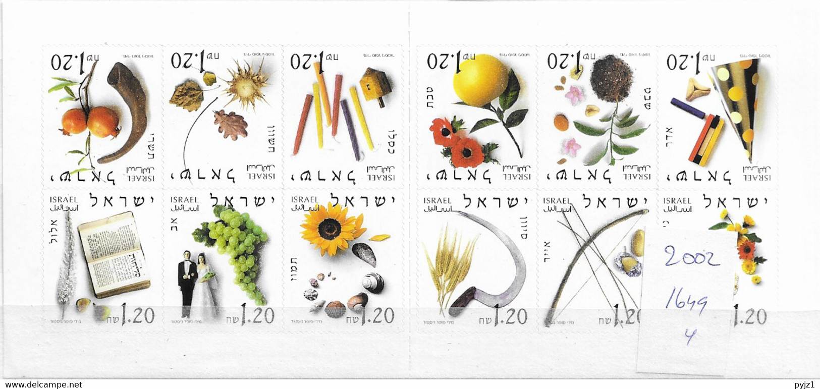 2002 MNH Israel Booklet Mi 1649 Etc - Markenheftchen