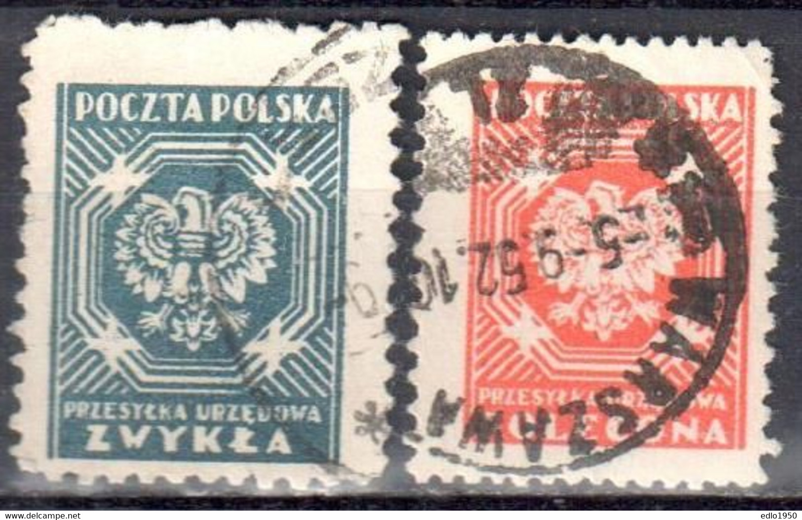 Poland 1950-54 - Official Stamps - Mi.25-26 - Used - Service