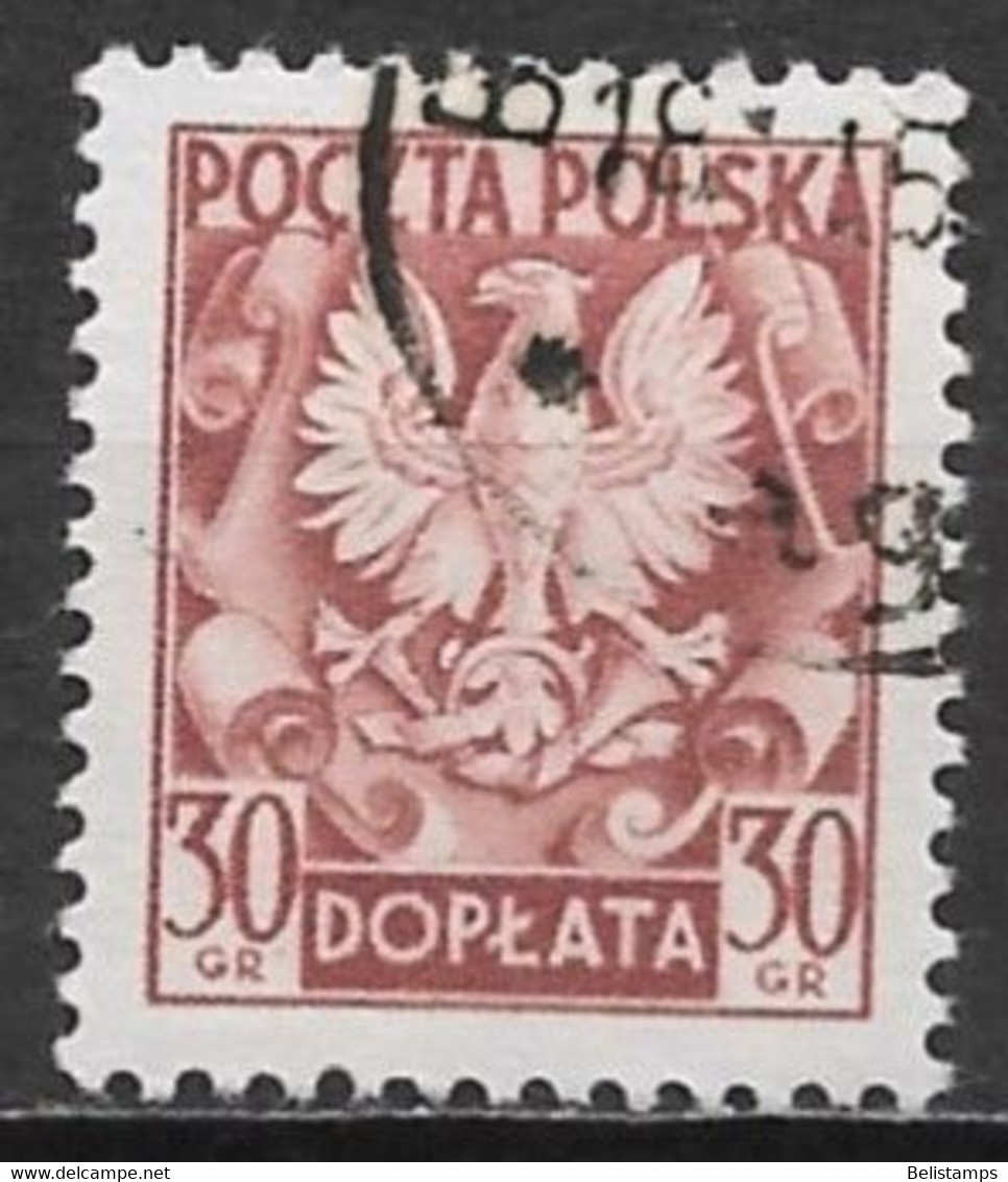 Poland 1953. Scott #J140 (U) Polish Eagle - Postage Due