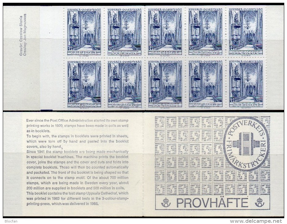 Uppsala Schweden 10x I/1969 Aus MH I/69 ** 12€ Probeheft Architektur Kirche M/s Church Se-tenant Test Booklet Of Sverige - Variedades Y Curiosidades