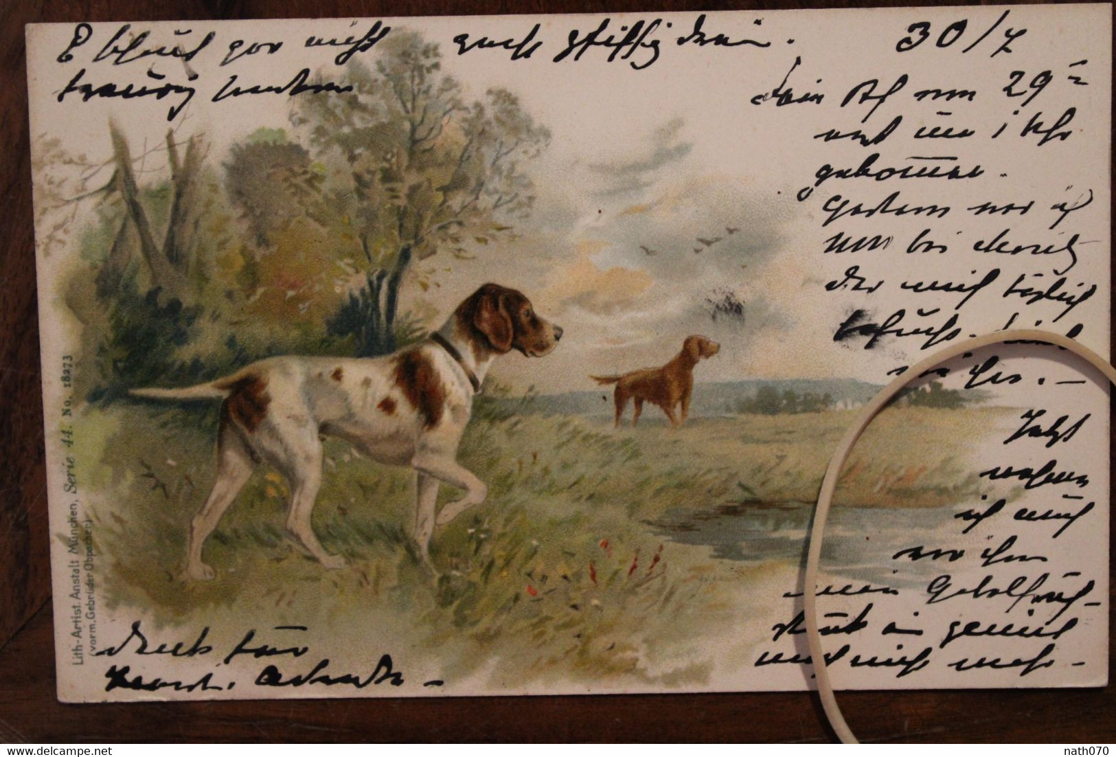 CPA Ak 1901 Litho Jäger Hund Chien Chasse Braque Pointer Jagd Chasseur - Chasse