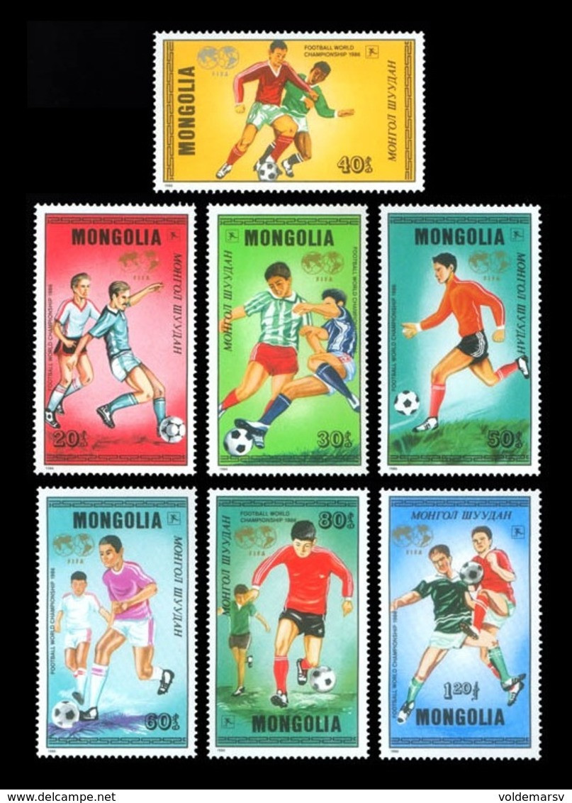 Mongolia 1986 Mih. 1764/70 Football. FIFA World Cup In Mexico MNH ** - Mongolia