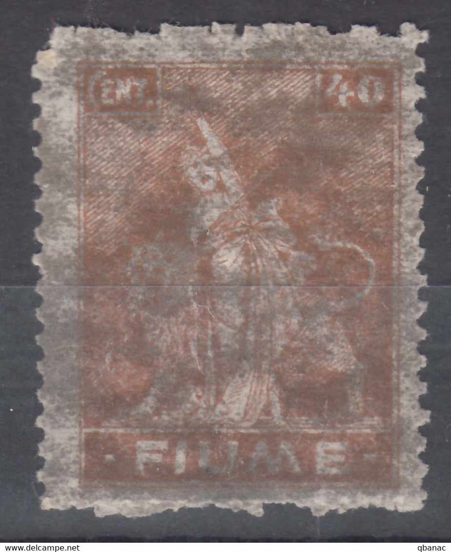 Italy Occupation During WWI Fiume 1919 Sassone#40 Mi#40 Oily Paper, Mint Never Hinged - Fiume