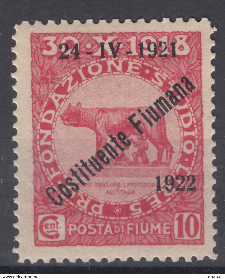 Italy Occupation WWI, Fiume 1922 Constituente Fiumana Sassone#180 Mi#144 Mint Hinged - Fiume