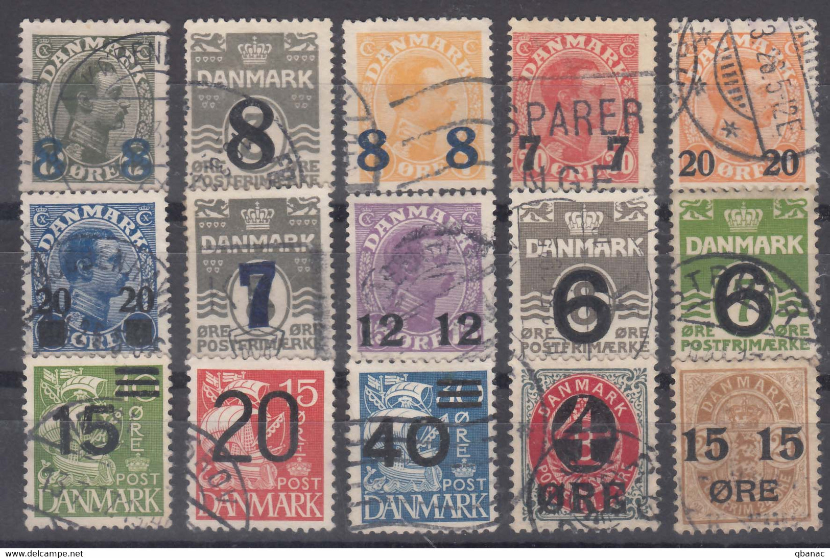 Denmark Overprint Stamps From Different Years, 1904,1921,1926,1940 Used - Gebraucht