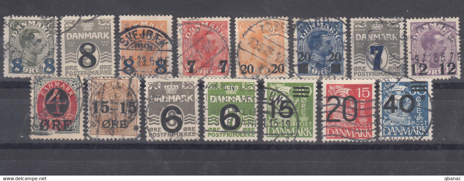 Denmark Overprint Stamps From Different Years, 1904,1921,1926,1940 Used - Gebraucht