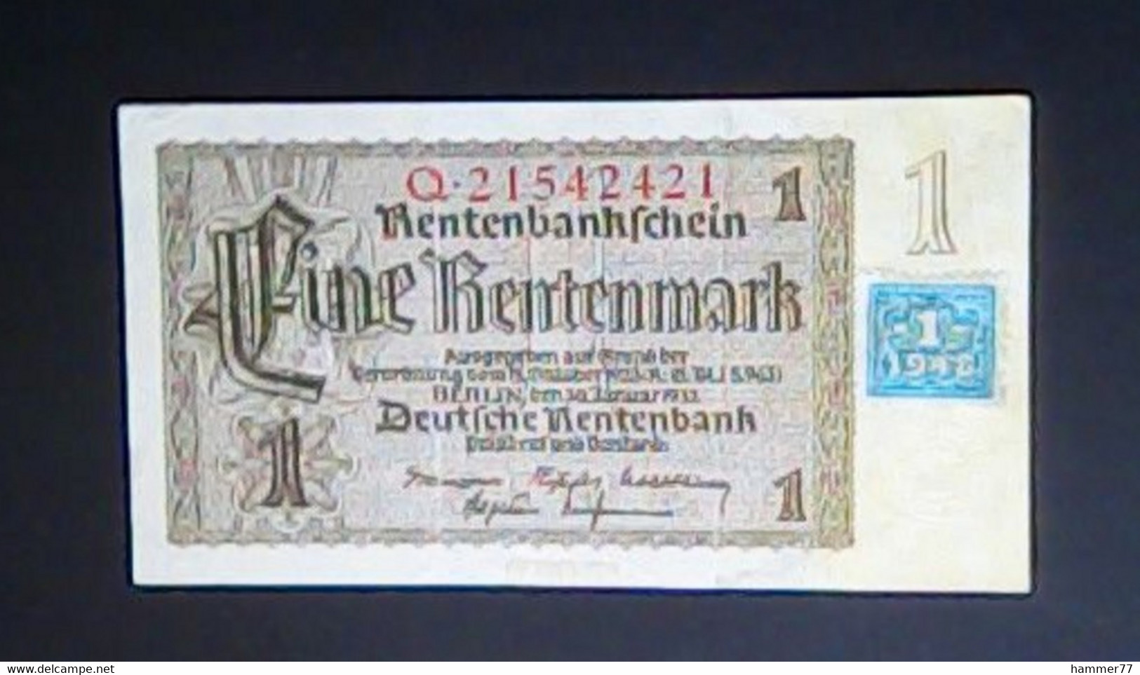 Germany 1937: 1 Rentenmark - 1 Rentenmark