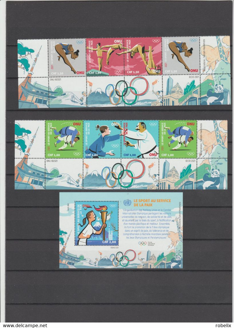 United Nations - Geneva - 2021 - Olympic Games Tokyo - Sport For Peace - Set 8 Stamps (2 Strips)+ Souvenir Sheet   MNH** - Summer 2020: Tokyo