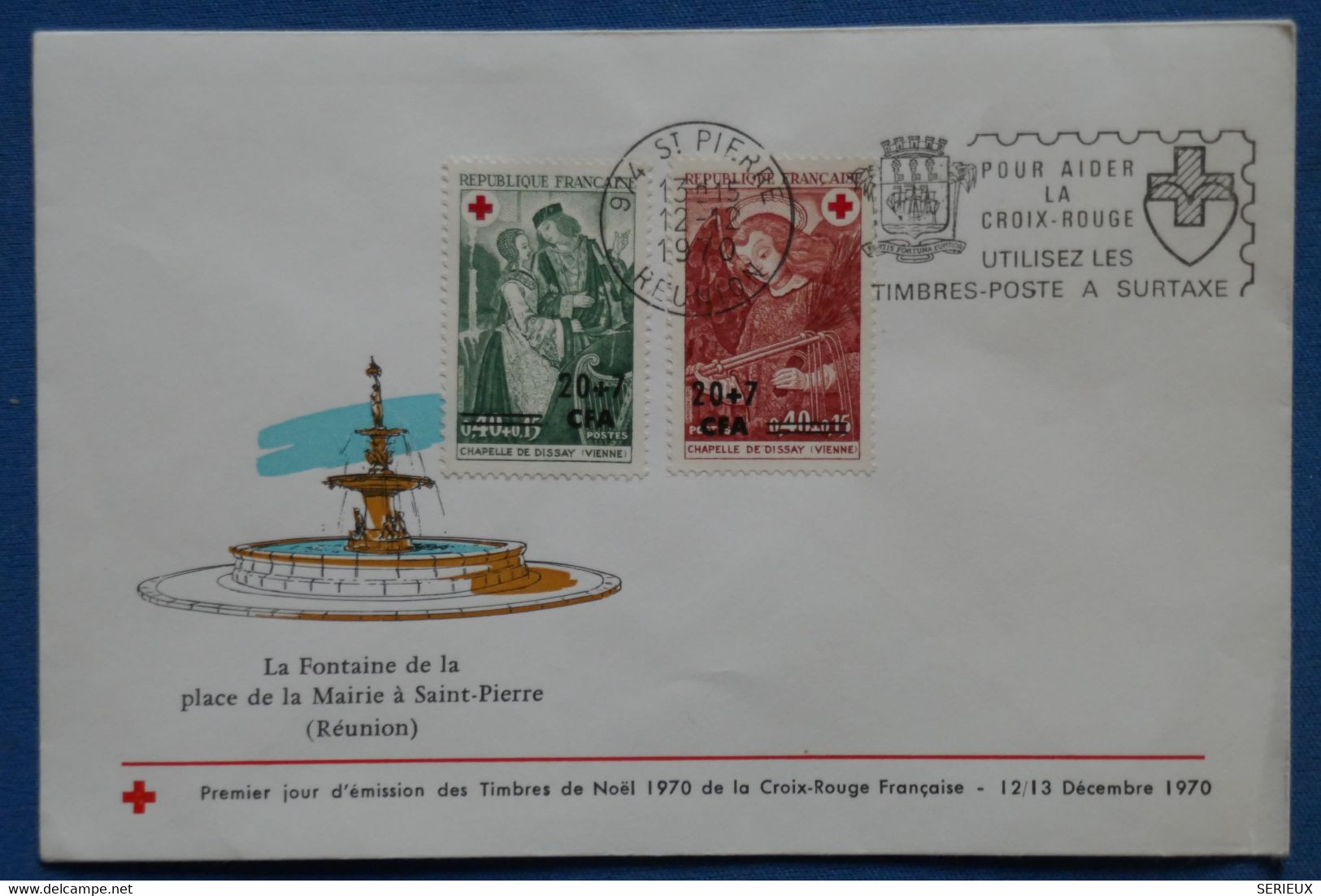 AB5 LA REUNION  BELLE LETTRE  1943 ST PIERRE NON VOYAGEE +AFFRANCH . PLAISANT - Storia Postale