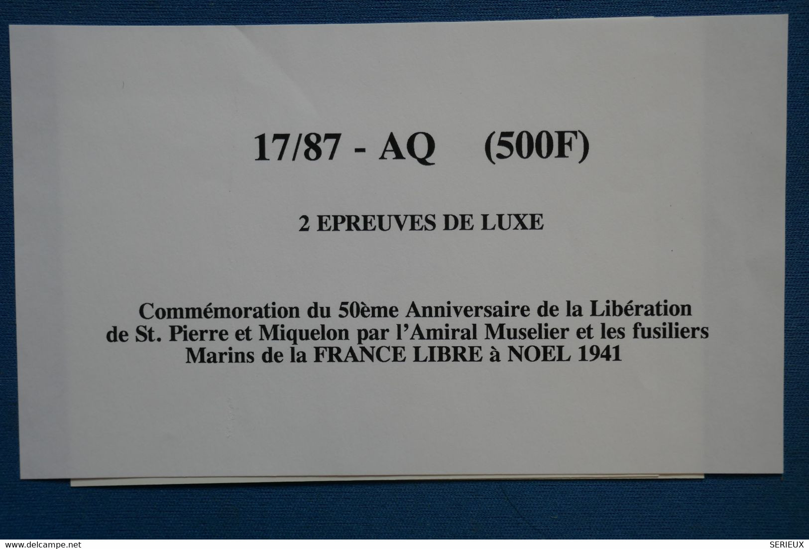 AB5 ST PIERRE MIQUELON   BELLES EPREUVES DE LUXE 1941 LIBERATION FRANCE LIBRE NOEL  + - Brieven En Documenten