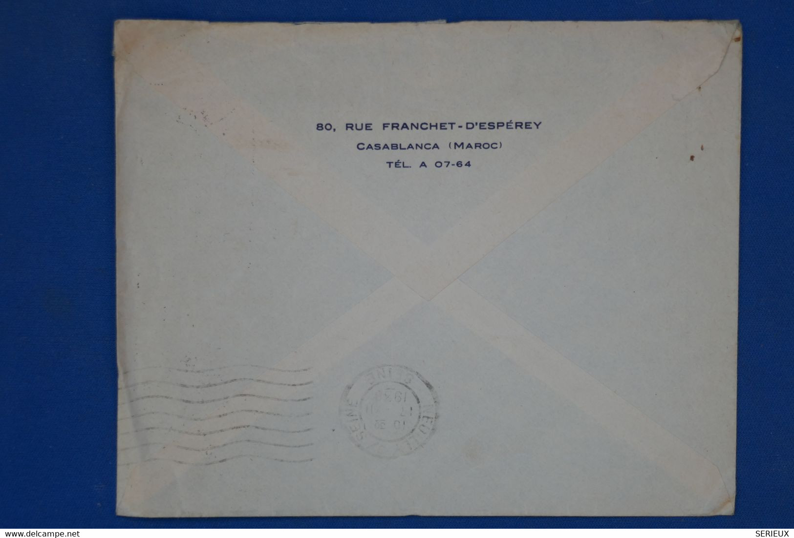 AB5 MAROC  BELLE LETTRE  1938 CASABLANCA POUR NEUILLY  FRANCE +AFFRANCH. INTERESSANT - Cartas & Documentos
