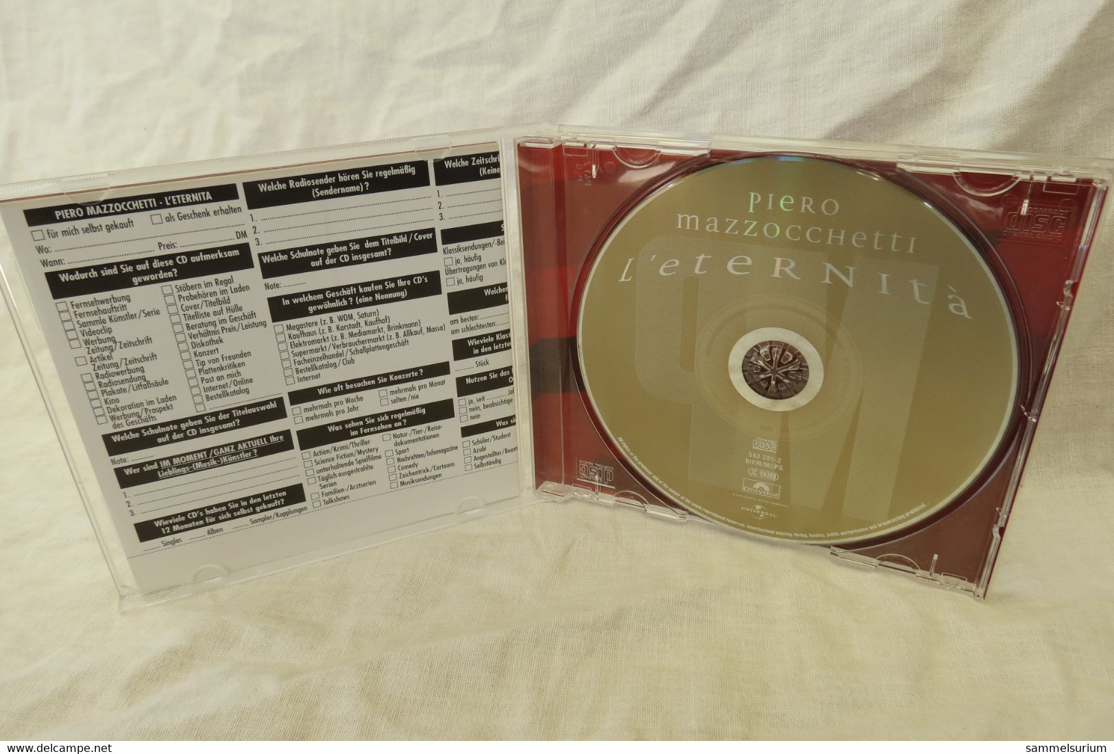 CD Piero Mazzocchetti "L'eternità" - Otros - Canción Italiana