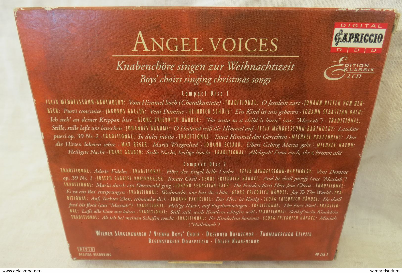 2 CDs "Angel Voices" Knabenchöre singen zur Weihnachtszeit