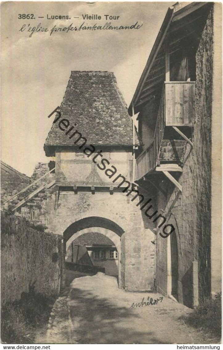 Lucens - Vieille Tour - Verlag Phototypie Neuchatel Gel. 1910 - Lucens