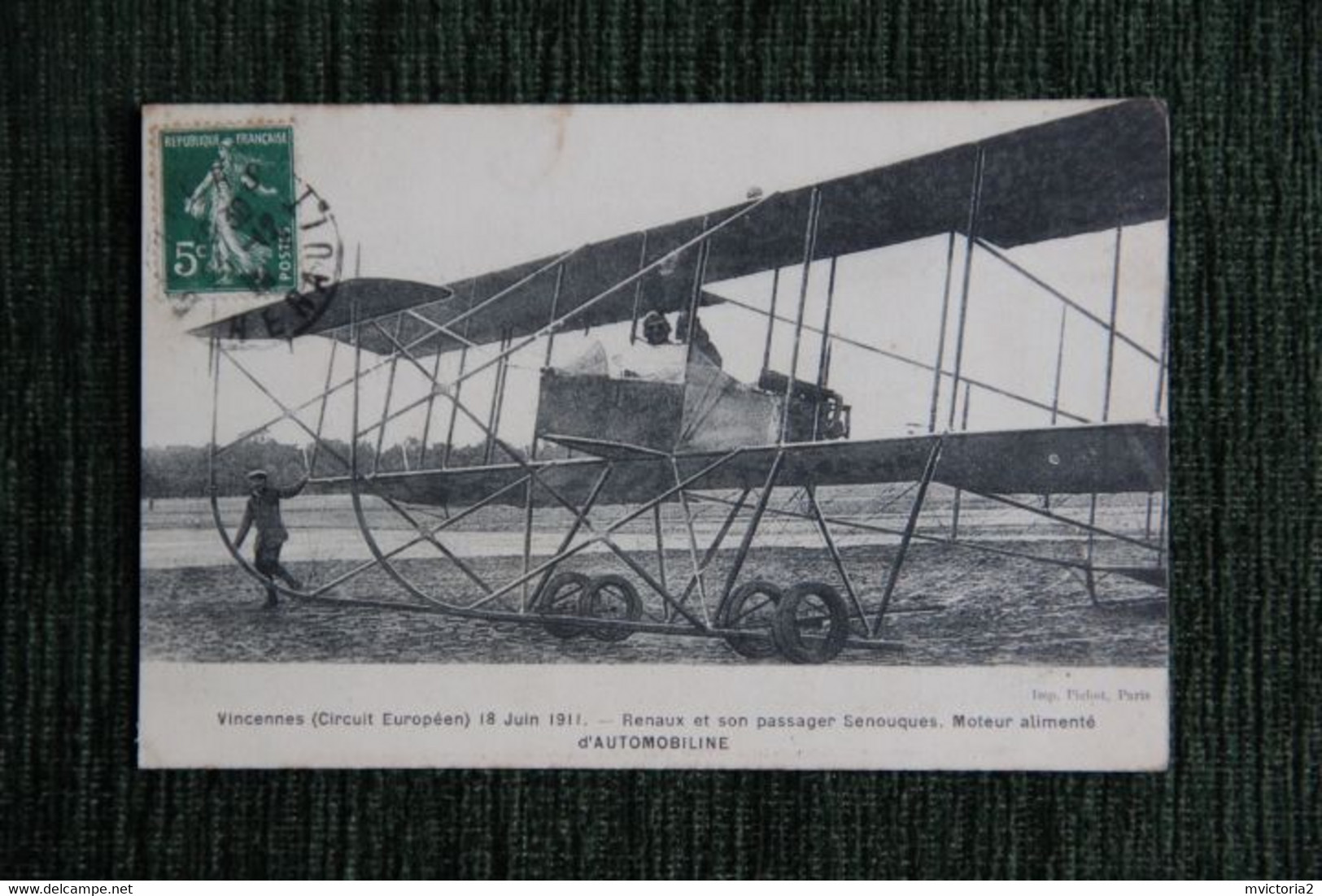 VINCENNES( Circuit Européen) 18 Juin 1911 : RENAUX Et Son Passager SENOUQUES, Moteur Alimenté D'AUTOMOBILINE - Riunioni