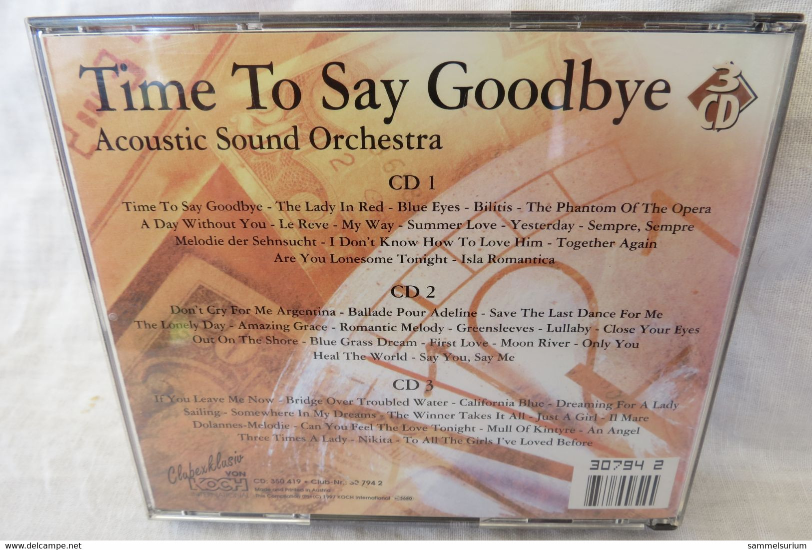 3 CDs "Time To Say Goodbye" Div. Interpreten - Strumentali