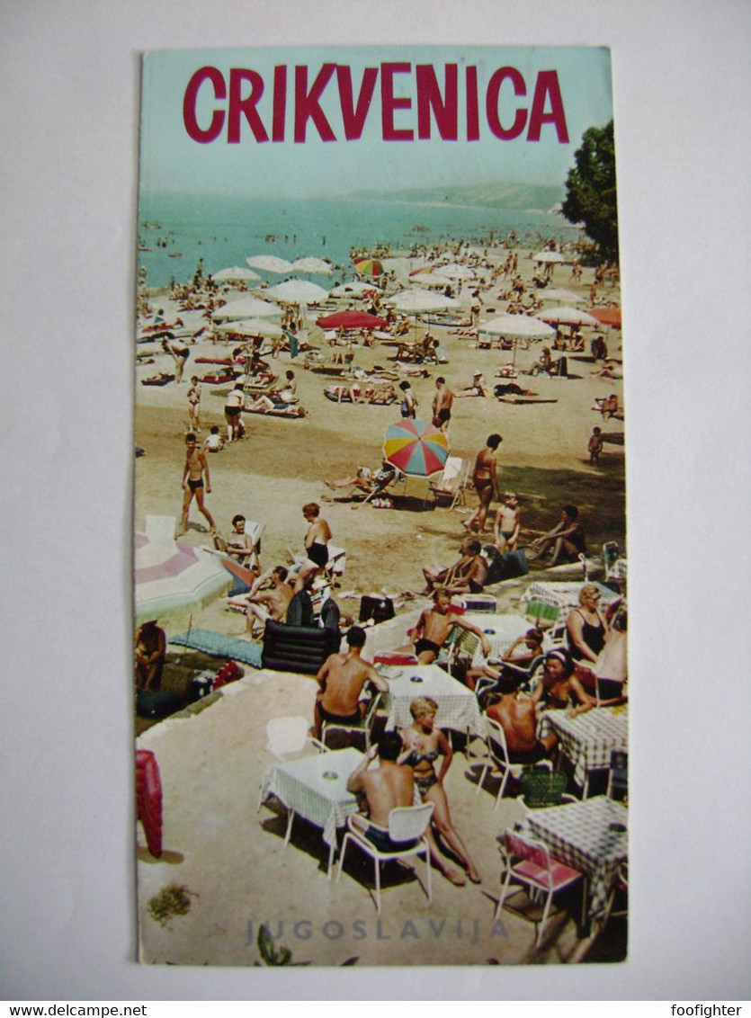 Croatia Crikvenica (Yugoslavia) - Advertising Leaflet 1964 In German Language - Map And Color Photos - Croatia