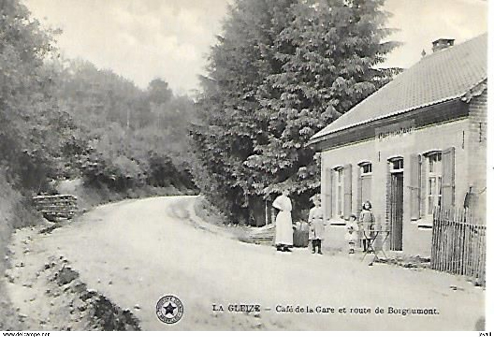 CPA/PK   -  LA GLEIZE  Café De La Gare Et Route De Borgoumont - Stoumont