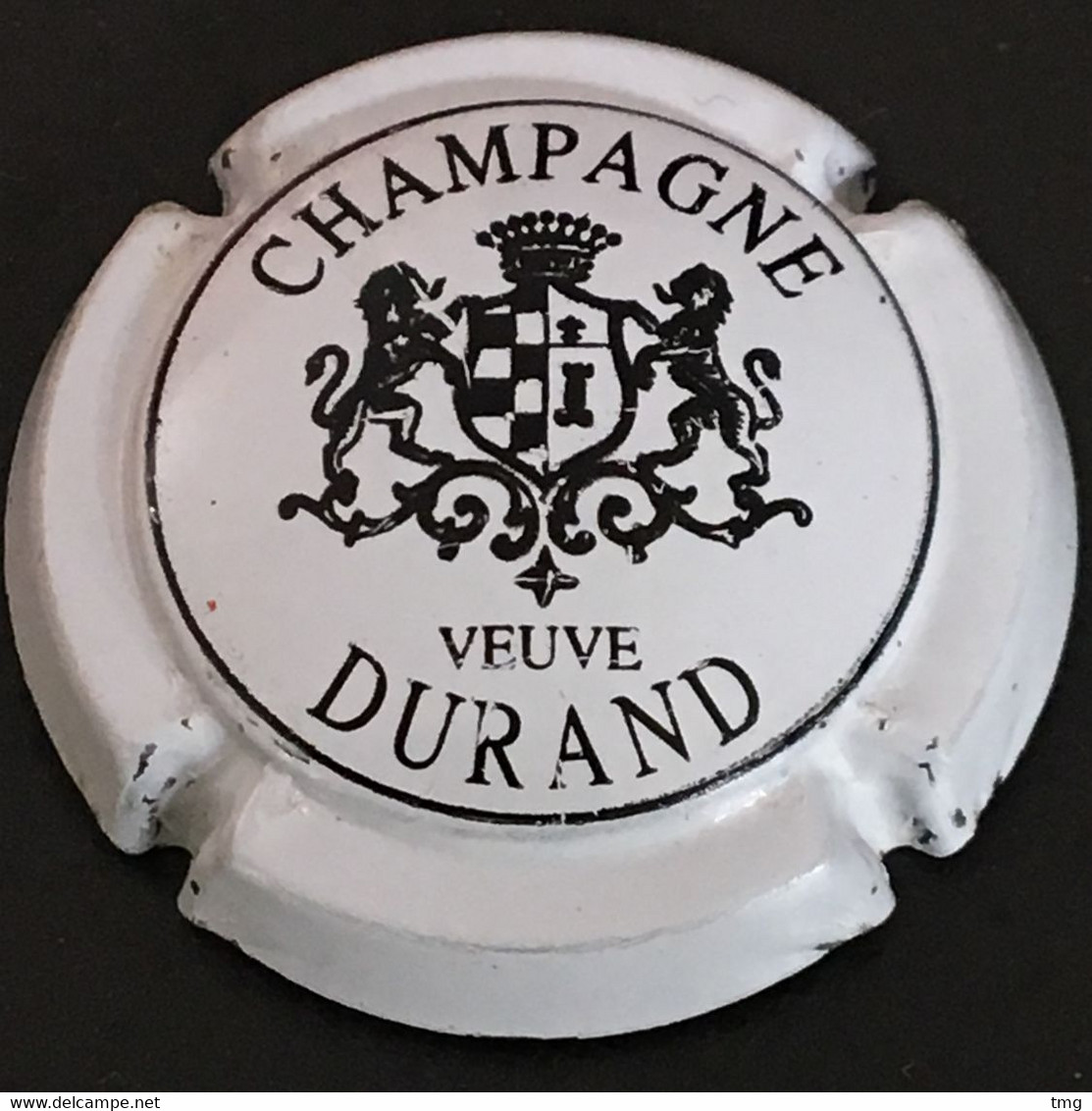 2 -Durand (Veuve), Blanc Et Noir, Blanc, Cercle Noir (côte 1 Euro) Capsule De Champagne - Durand (Veuve)