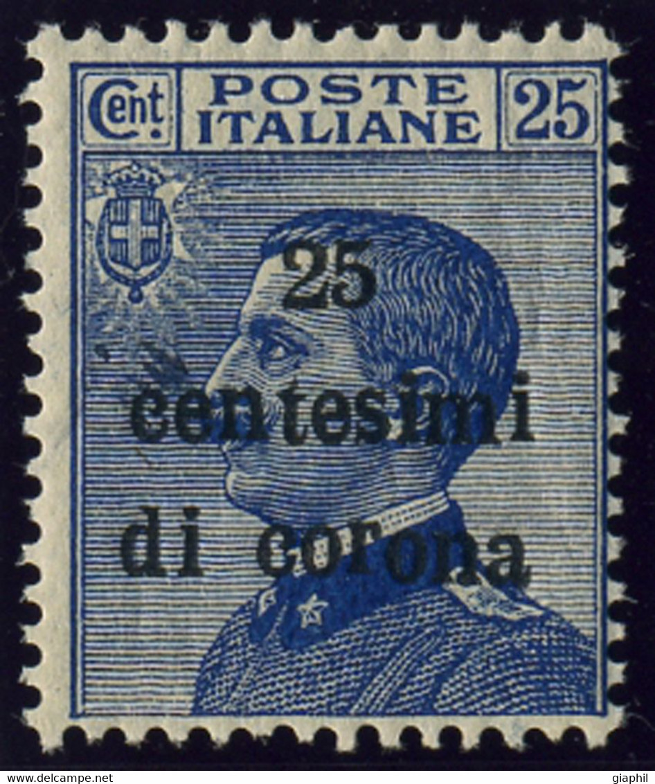 ITALY ITALIA TRENTO E TRIESTE 1919 25 CENT. LETTERE DISALLINEATE (Sass. 6p) MH * - Trente & Trieste