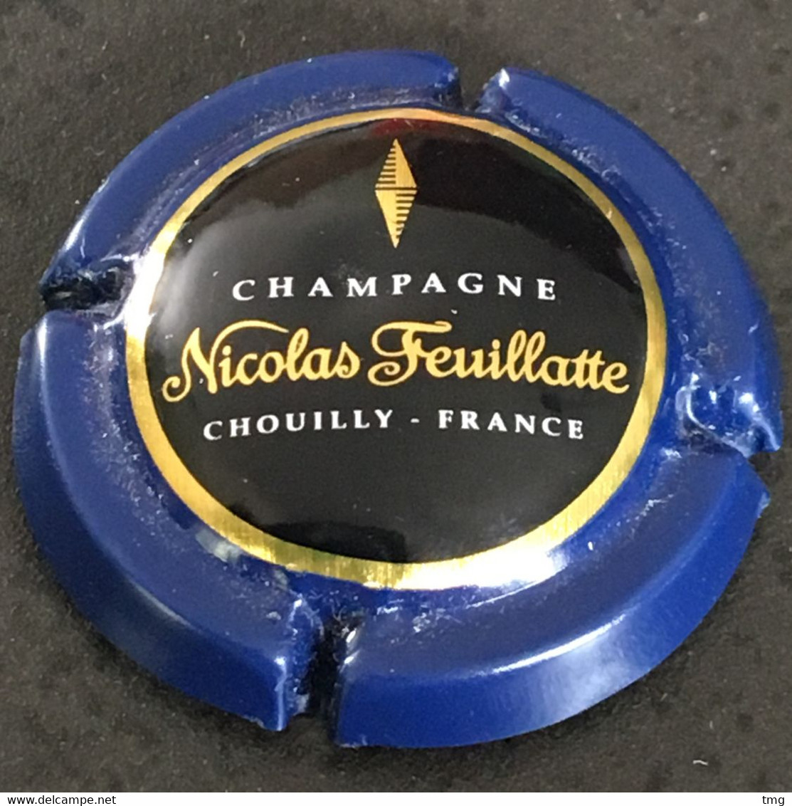 250 - 44 - Nicolas Feuillatte E De France En Dessous Du T (Noir, Contour Bleu) Chouilly, Epernay Capsule De Champagne - Feuillate