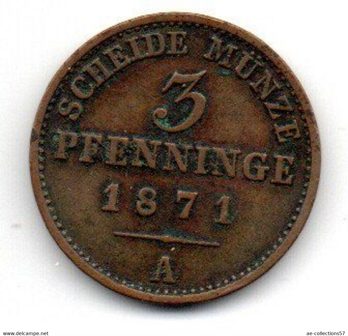 Prusse -  3 Pfenninge 1871 A  -  TB+ - Groschen & Andere Kleinmünzen