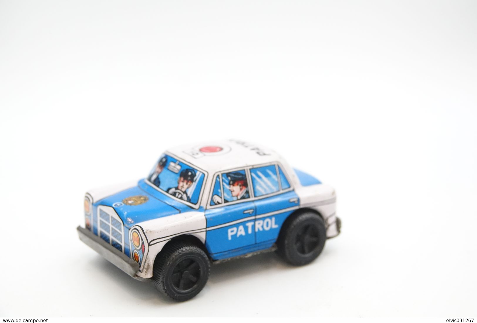 Vintage TIN TOY CAR : Maker SANKO - Police Patrol Car 300SE - 8cm - Japan - Collectors & Unusuals - All Brands