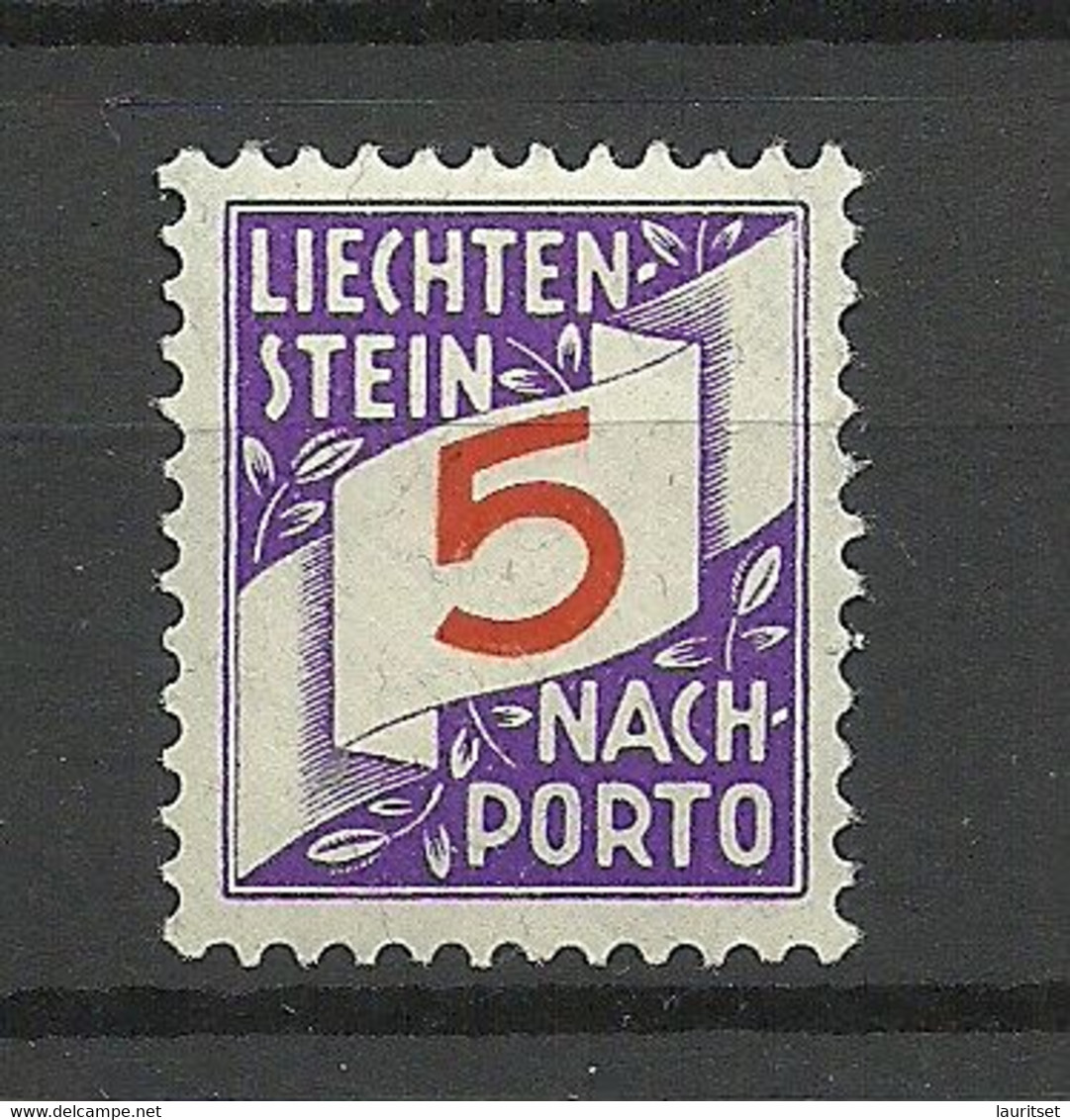 LIECHTENSTEIN 1928 Michel 13 * Nachporto - Strafportzegels